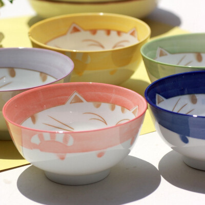 招财猫 陶瓷碗 盘子 勺子套装 创意日式餐具 卡通儿童节结婚礼物