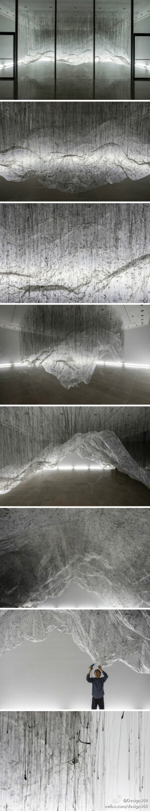 日本艺术家大西康明装置作品Reverse of Volume RG在美国莱斯大学艺术馆展出。 via design360