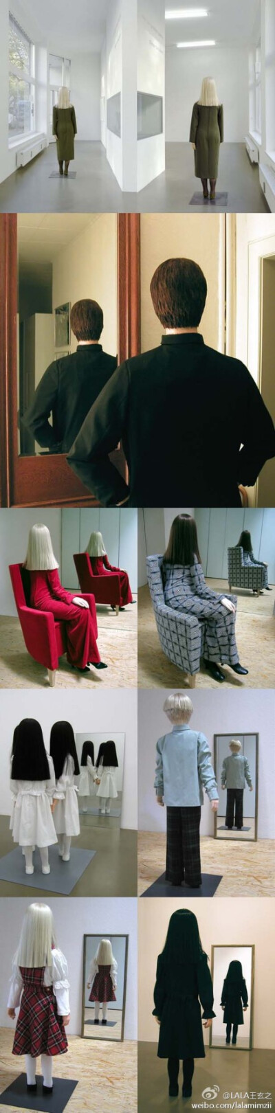 艺术家Simon Schubert制作了这种两面都一样的塑像，终于实景再现了Magritte超现实的绘画。这种奇妙的感官只有现场看一番才能体会。