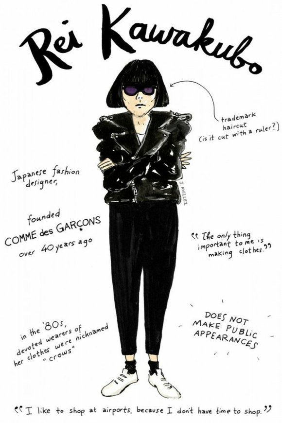 指南：Rei Kawakubo by：插画家Joana Avillez