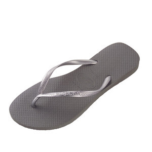 Havaianas 哈瓦那 Slim系列 女士巴西橡胶拖鞋 4000030-0982 银灰色