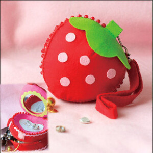 不织布手工布艺DIY材料包 爱美丽草莓收纳包