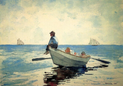 波士顿艺术家Winslow Homer（1836-1910年）水彩..