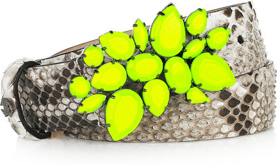 Roberto Cavalli Neon-clasp python belt