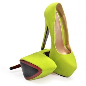 Ashley1 lime Suede Platforms