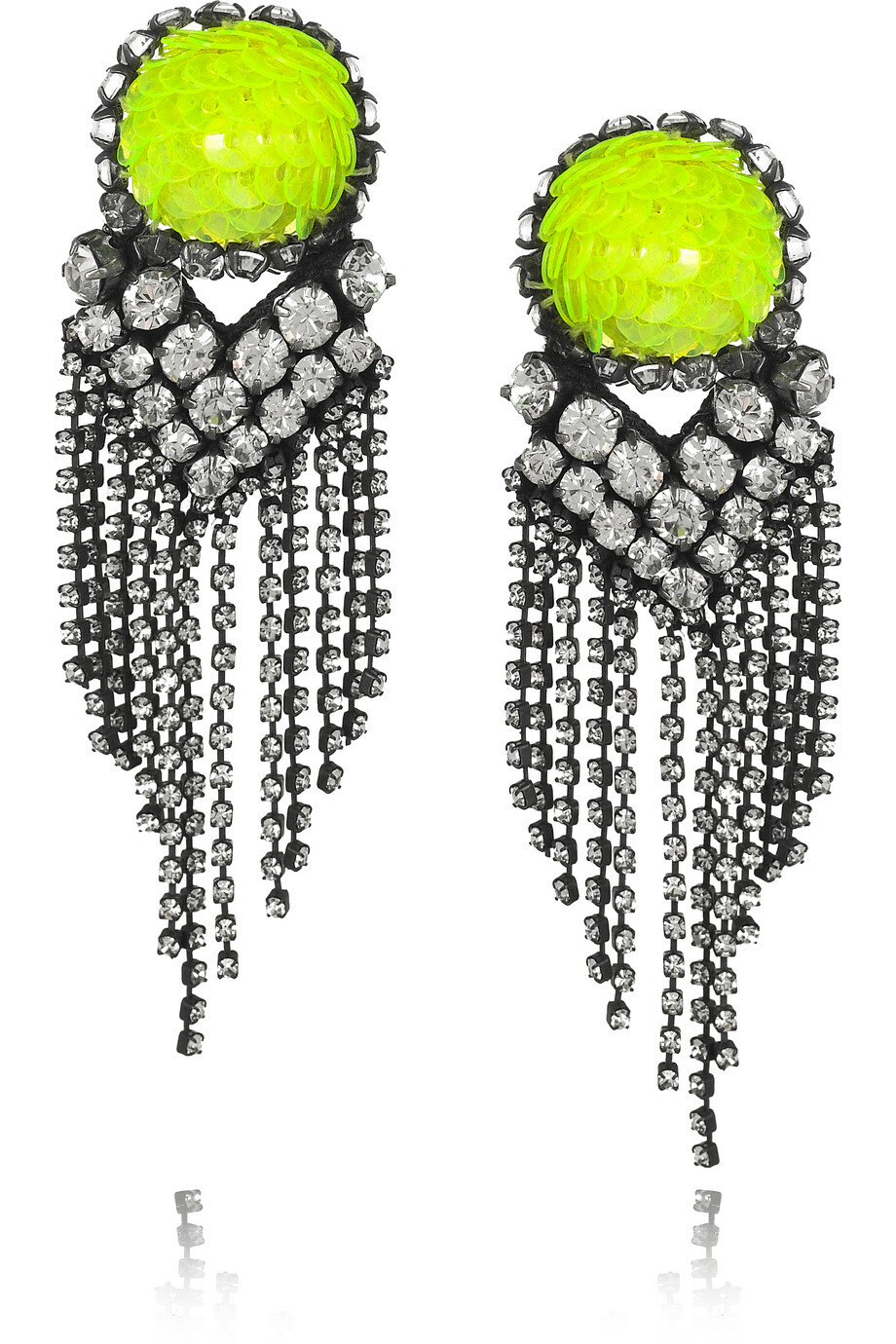 Shourouk | E. Vegas crystal and sequin earrings | NET-A-PORTER.COM