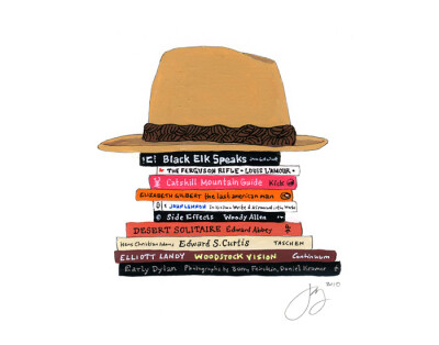 BOOKS AND HAT