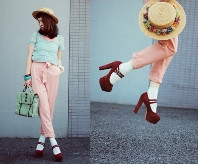 Romwe Necklace, Romwe Blouse, Sheinside Pants, Sheinside Shoes, Chioes Bag, Stroets Socks