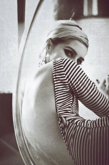 Edie Sedgwick in stripes