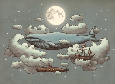 untitled、鲸、鲸鱼、海洋、插画