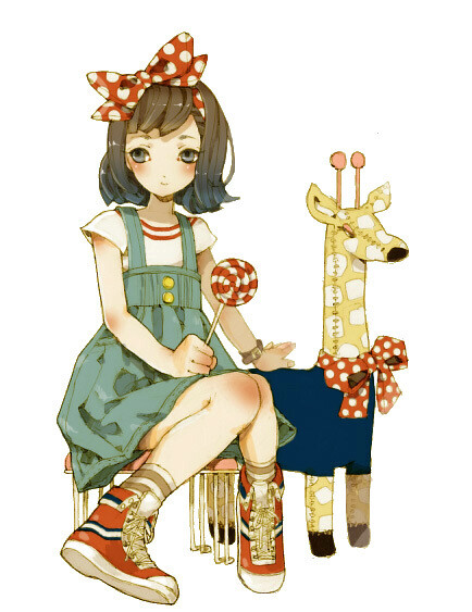 Giraffe_by_hamondo、双宿星、插画、萌、可爱、动漫 插画、水墨 卡通 优美、pixiv