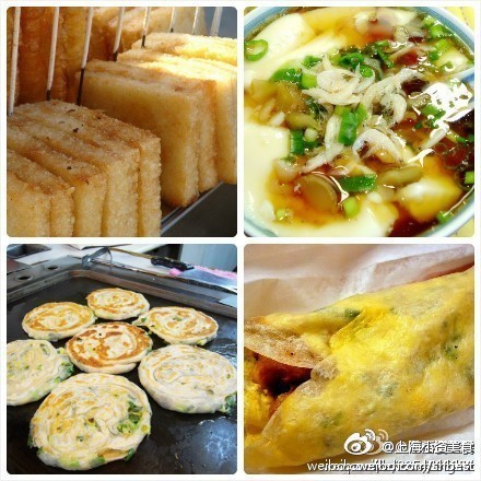 【早安 上海】粢饭糕，豆腐脑，葱油饼，蛋饼。