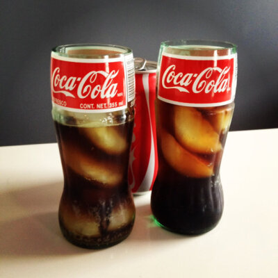 再生可口可乐可口可乐​​玻璃瓶玻璃杯