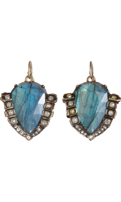 Double-Sided Labradorite &amp; Tourmalated Quartz Earrings