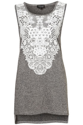 Puff Print Neckline Tank