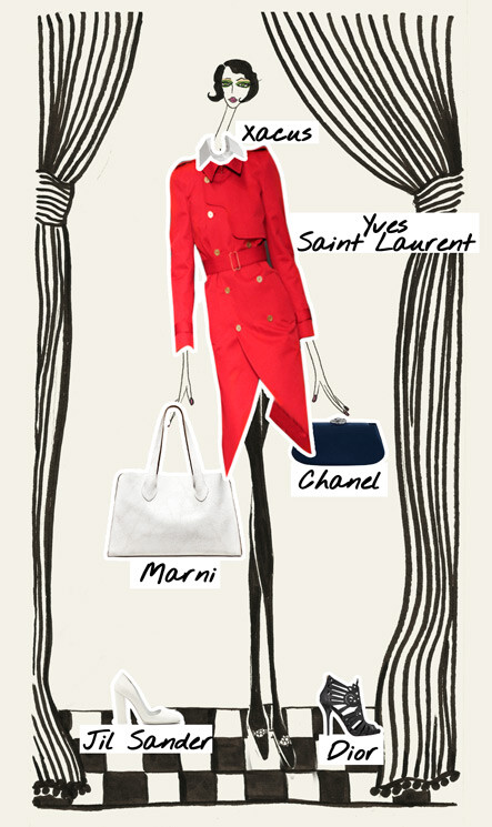 VOGUE 的插画女郎——Clara一周着装日记 行街星期天