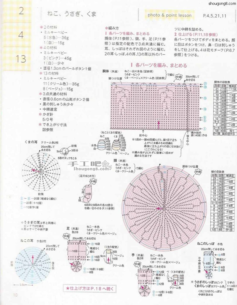 可爱的钩针小兔子图解1