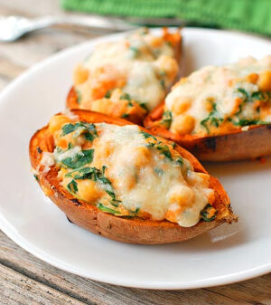 Twice baked sweet potatoes