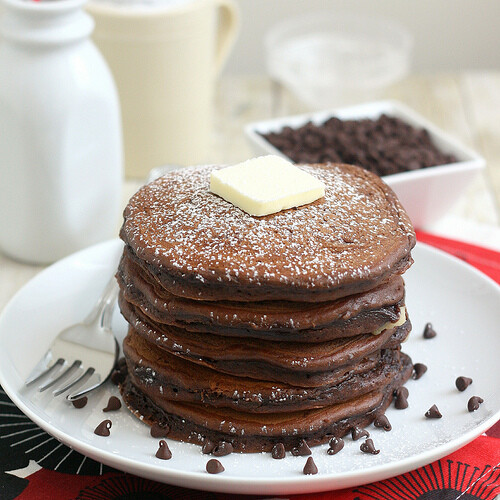 Chocolate Cookie Dough Pancakes