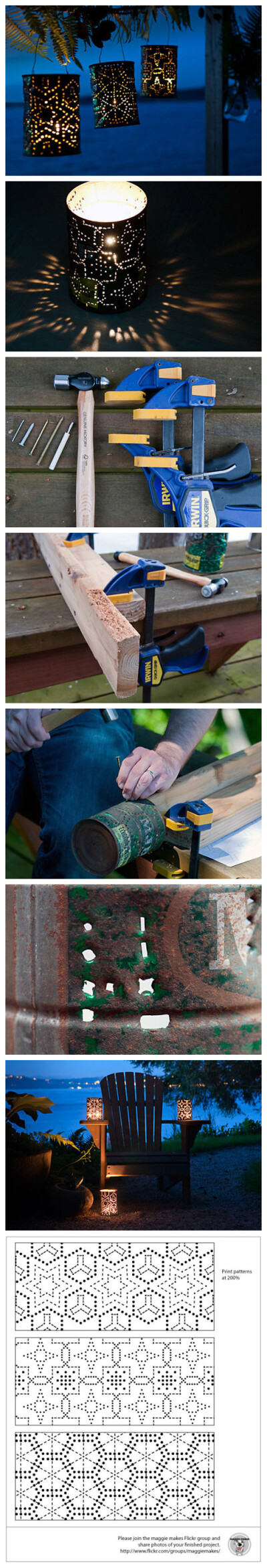 (变废为宝)旧咖啡罐DIY星光灯笼.