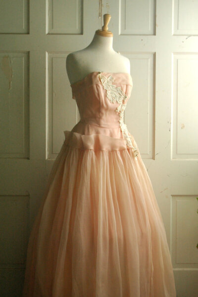 1950s Pink Organza Dress 恬静美丽~