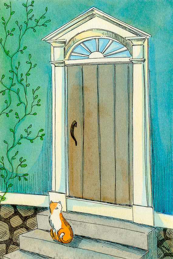 Kitty by the door