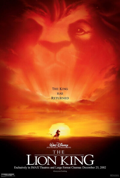 狮子王 The Lion King (1994) 辛巴逃亡中遇到了机智的丁满和善良的彭彭，他们抚养辛巴长成雄壮的大狮子，鼓励他回去森林复国。在接下来一场复国救民的斗争中，辛巴真正长成一个坚强的男子汉，领会了责任的真谛。