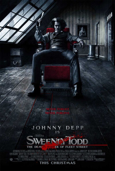 理发师陶德 Sweeney Todd: The Demon Barber of Fleet Street (2007) 如果你期待着一种极致的残忍，残忍到能够让你忘记生活中的一切，而只记得屏住呼吸、睁大眼睛，忍耐着狂躁的心跳注视那被黑色、灰色和 血红…