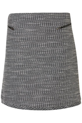 Navy Tweed Zip Aline Skirt