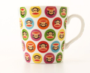 大嘴猴 paul frank 彩色新骨瓷马克杯  这不是视力表，彩色的猴头是正是反你一样辨别得出来吗？