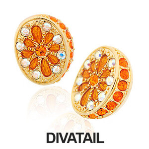 韓國DIVATAIL橘子水晶耳環