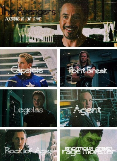 -The Avengers..according to Tony Stark