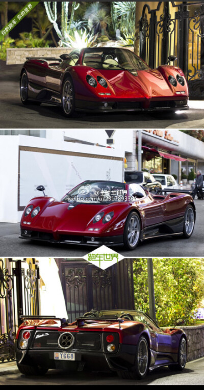 【帕加尼 Zonda C12-S Roadster】 最高时速为354 kmh，百公里加速为3.60s，最大马力为555hp