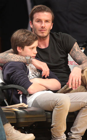 Davi Beckham and Brooklyn Beckham at an event