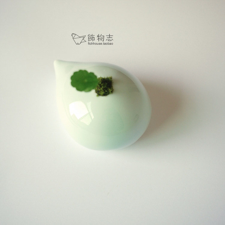 釉水滴 桌面花器 小花瓶摆件 手制陶瓷