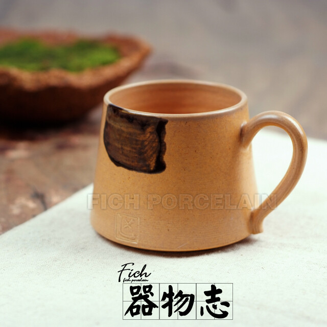 台湾陶艺 茶间墨色马克杯 咖啡杯茶杯