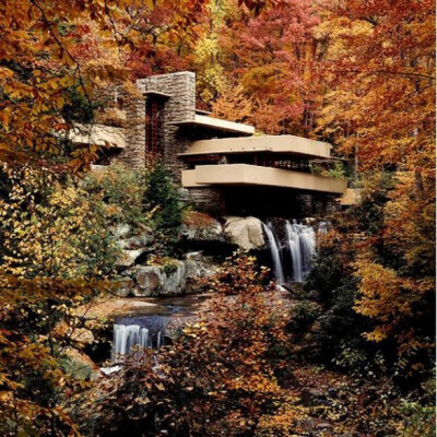 Fallingwater (The Kaufmann Residence) Pennsylvania, 1935 by Frank Lloyd Wright.