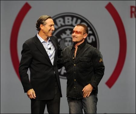 Bono 和 Starbucks的CEO