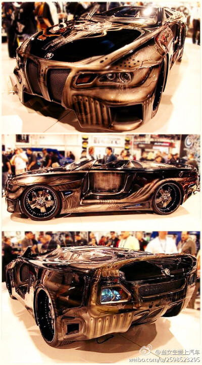 【当女生爱上汽车】【猛鬼跑車Sinister Six】宝马著名御用专业改装厂商Alpine作品，这辆「险恶的6系」由BMW645为原型，装备了超大的26寸轮圈，7台显示器，同时还安装了4只12寸低音音箱和7只4寸扬声器，前轮24"x10"后…