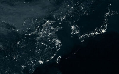 震撼地球夜景卫星图【日本、韩国和中国地区】