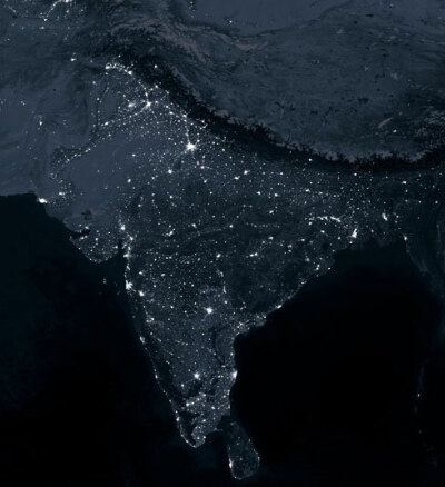 震撼地球夜景卫星图 【印度的夜晚】