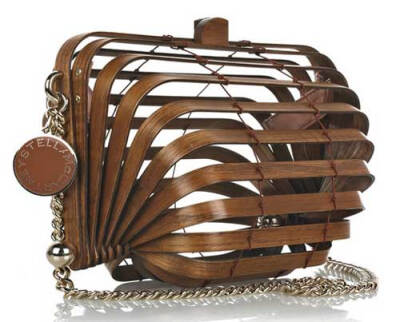 accordion clutch bag Stella McCartneys wooden accordion clutch bag