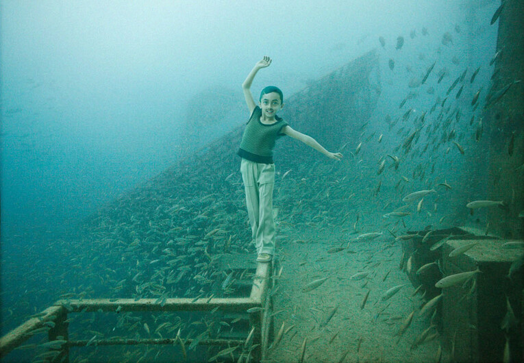 Andreas Franke，来自奥地利的摄影师。他将这场艺术展命名为“范登堡：地表下的生活”(The Vandenberg：Life Below The surface)。在去年，Franke探测了淹没在海里的“范登堡”号军舰，而他也在佛罗里达州拍摄了很多沉船现场照片，当他回到奧地利查看照片时，顿时萌生了这个有趣的主意，为那艘像人造暗礁的沉船賦予了新的生命。Franke让潜水者用12快强力磁铁把拍摄的超现实摄影数码照片吸附在长93英尺(约28米)的船舷上，这些照片外有3毫米的樹脂玻璃封住，装裱在不锈钢的铁框上，再用矽樹脂密封防水。Franke的作品与这艘沉船的工业金属质感形成对比，主页：http://www.staudinger-franke.com