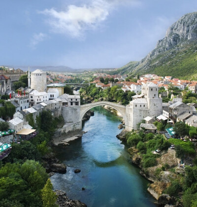 The Old Bridge over the Neretva River in Mostar, Bosnia and Herzegovina