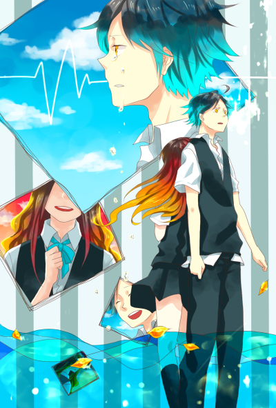 羽乃 blue and pink