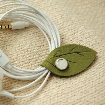 韩国 墨绿色树叶 耳机绕线器|集线器|理线器|缠线器