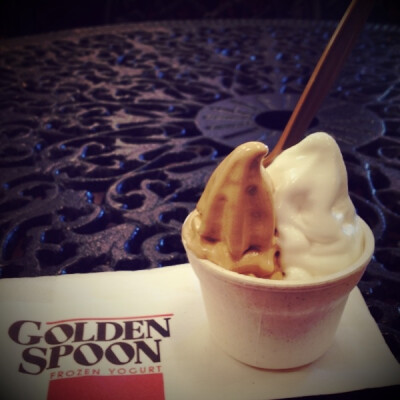 [L原创]@Golden Spoon Frozen Yogurt: Espresso Island Coconut frozen yogurt 又吃到了纯正美味（而且低卡--25kcal/oz, 100kcal for a 4-oz cup), 太感动了！