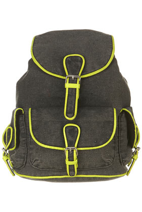 Neon Trim Denim Backpack