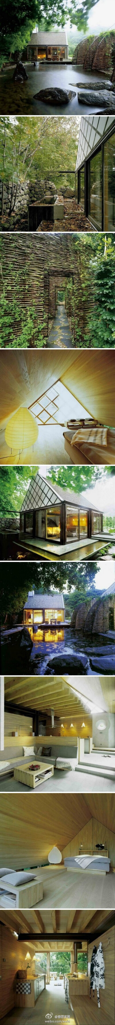 瑞典建筑师Wingardhs设计的乡村度假小屋，景观和室内设计都充满禅意。