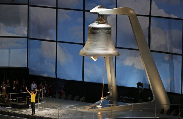 olympic bell rings in opening ceremony